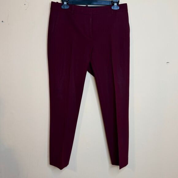 theory treeca 2 classic suit cropped burgundy size 6 pants - Picture 1 of 4